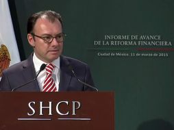 Luis Videgaray presenta el informe de avance de la Reforma Financiera. YOUTUBE / Gobierno de la República