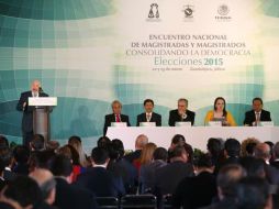 Este jueves se llevó a cabo la inauguración del Encuentro Nacional de Magistradas y Magistrados. TWITTER / @TEPJF_informa