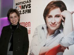 Carmen Aristegui sostiene que no dejará su espacio radiofónico en MVS. SUN / ARCHIVO