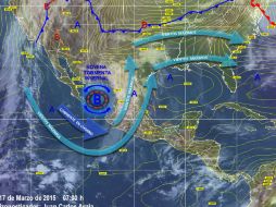 El SMN espera un nuevo centro de baja presión de núcleo frío que comenzará a desarrollarse sobre el noroeste de México. ESPECIAL / cna.gob.mx