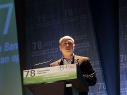 En su intervención en la 78 Convención Bancaria, Bernanke se dice seguro que habrá una excelente colaboración entre México y EU. AFP / P. Pardo