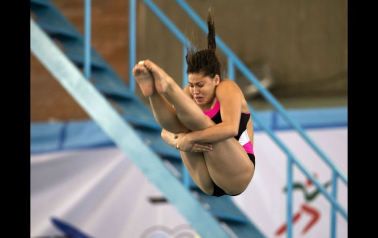Dolores Hernández obtuvo 318 puntos en su prueba individual de trampolín 3 metros. MEXSPORT / O. Aguilar