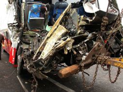 Al parecer uno de los camiones salió de su carrill y pegó a los otros. NTX / ARCHIVO