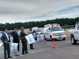 El gobernador del Estado, Aristóteles Sandoval Díaz, en compañía de parte de su gabinete, dio el banderazo de salida a las unidades. EL INFORMADOR / T. Villaseñor