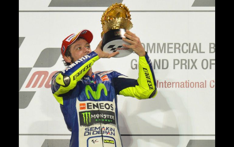 Rossi logró su cuarto triunfo en esta pista de Qatar, tras vencer en 2005, 2006 y 2010. EFE /