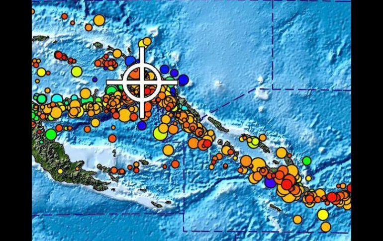 El sismo se registró a una profundidad de 65 kilómetros, y su epicentro se situó a unos 54 kilómetros de la localidad de Kokopo Panguna EFE /