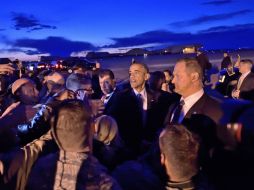 El presidente de EU arribó a la Base Aérea Hill, en Odgen Utah, donde se reunió con los militares. AFP / M. Ngan
