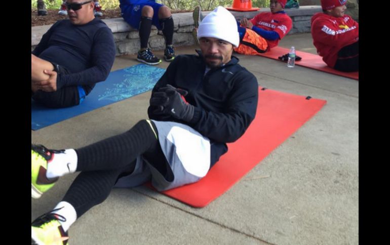El 'Pacman' continúa preparándose para enfrentar a Floyd Mayweather Jr. el próximo 2 de mayo. TWITTER / @MannyPacquiao