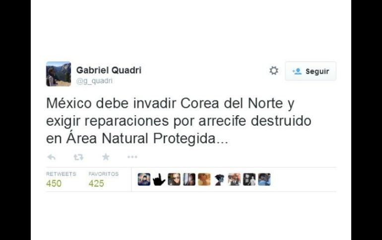 Tras este tuit, algunos usuarios le siguieron el chiste, mientras que otros respondieron indignados. TWITTER / @g_quadri
