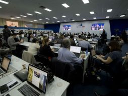 Gobernantes de los países de americanos escuchan entre sí sus diferentes propuestas para mejoras de la región. AFP /  P. Porciuncula