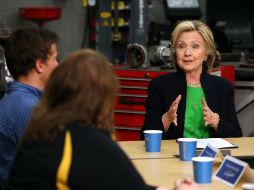 Esta parada en un café marcó el retorno a la política presidencial de Clinton. AFP / J. Sullivan