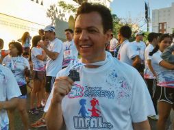 Lemus participó en la carrera 5K de la asociación INFAL A.C. TWITTER / @PabloLemusN