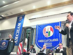 DEBATEN POR ZAPOPAN. Los candidatos a la alcaldía de Zapopan se reunieron ayer en un debate organizado por la American Chamber. EL INFORMADOR / M. Vargas