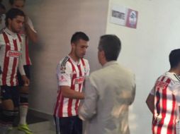 Vergara deseó éxito a los jugadores minutos antes del partido. TWITTER / @jorgevergara