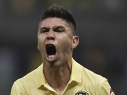 Peralta celebra su gol con el que empataron el partido de ida de la Concacaf. AFP / Y. Cortez