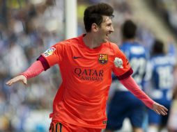 Messi amplia el marcador a los 25 con su 36ta diana liguera. EFE / A. García