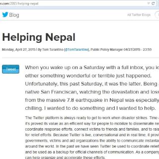 Twitter se suma a las acciones de apoyo a Nepal