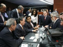 Miguel Barbosa agradece a los coordinares parlamentarios el trabajo en equipo. NTX / Cortesía