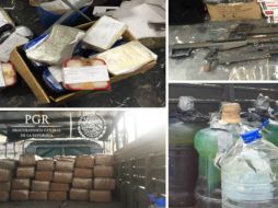 La droga y las armas quedaron a disposición del representante social de la federación. TWITTER / @PGR_Tamps