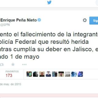 Peña Nieto lamenta fallecimiento de policía federal