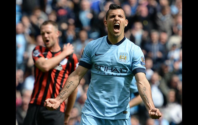 Agüero se escapa en la tabla de goleadores, con 25 tantos. AFP / O. Scarff