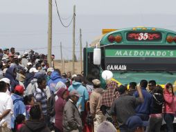Cuatro autobuses salieron de San Quintin este miércoles con destino a Ensenada, donde se lleva a cabo la reunión. SUN / L. Cortés