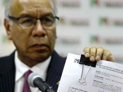 El secretario jurídico del PRI, Sadot Sánchez Carreño, asegura que su partido ya revisa los gastos panistas en otras entidades. SUN / F. Ramírez