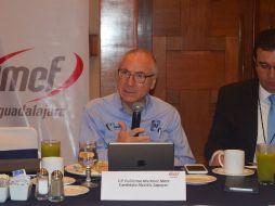Martínez Mora aseguró ante miembros de la IMEF, que para salir de esta problemática se debe trabajar en conjunto. ESPECIAL / Luis Guillermo Martínez Mora