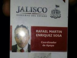 La Fiscalía confirmó que Enríquez Sosa era un ex empleado adscrito a la Fuerza Única Jalisco y que renunció en abril pasado. ESPECIAL /