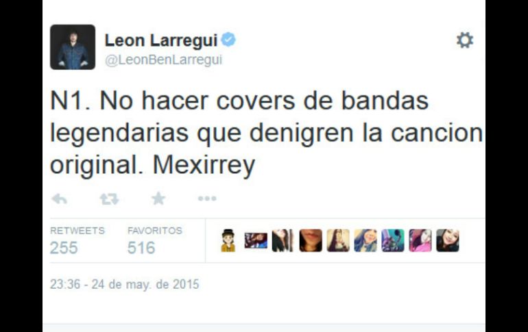 El artista se manifestó contra el proyecto musical Mexrrissey. TWITTER / @LeonBenLarregui