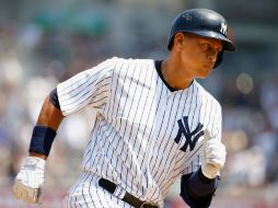 El cuadrangular, el cual le dio a los Yankees la ventaja de 4-1, fue el 665 bambinazo de Rodríguez en Grandes Ligas. AFP / A. Bello