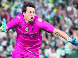 El guardameta argentino de los Laguneros, Agustín Marchesín, no ha recibido gol en cuatro de quinto partidos en esta Liguilla. MEXSPORT / E. TERRAZAS