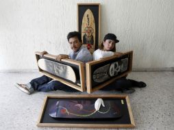 Simón Cruz, uno de los organizadores de la muestra, y Jaramara Mendoza, diseñadora que se ha sumado al proyecto. EL INFORMADOR / A. Camacho