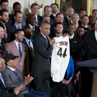 Obama recibe a los Gigantes de San Francisco