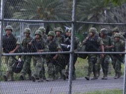 En el operativo de seguridad participan elementos del Ejército Mexicano, de la Marina Armada de México y de la Policía Federal. EFE / M. A. Martínez