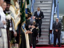 Barack Obama hace escala en el aeropuerto de Múnich antes de asistir a la Cumbre del G7. AP / C. Kaster