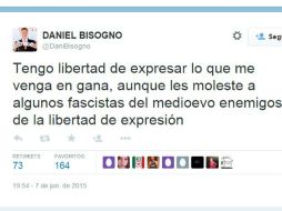 Bisogno señaló que él era libre de manifestar su apoyo a quien quisiera y no tenía por qué dar explicaciones. TWITTER / @DaniBisogno