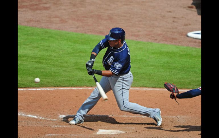 Yangervis Solarte el sencillo de la victoria para los Padres de San Diedo en la entrada 11. AFP / S. Cunningham