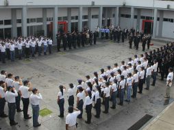 La mañana de este viernes se llevó a cabo el acto en el cual se integraron los nuevos policías. ESPECIAL / Secretaria de Seguridad Ciudadana