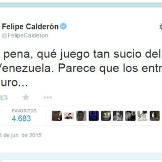 Parlamento venezolano pide declarar a Calderón persona 'non grata'
