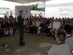 Aristóteles Sandoval destaca que su gobierno está comprometido en formar estudiantes competitivos. ESPECIAL / Ayuntamiento de Tlaquepaque