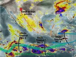 Este jueves, la onda tropical número 8 se extenderá sobre el sureste del país y generará lluvias intensas. ESPECIAL / smn.conagua.gob.mx