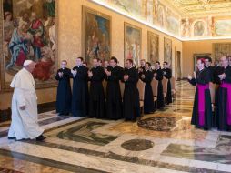 Audiencia de eclesiásticos con el papa. El Vaticano se ha pronunciado por un Estado palestino como solución del conflicto con Israel. AFP / Osservatore Romano