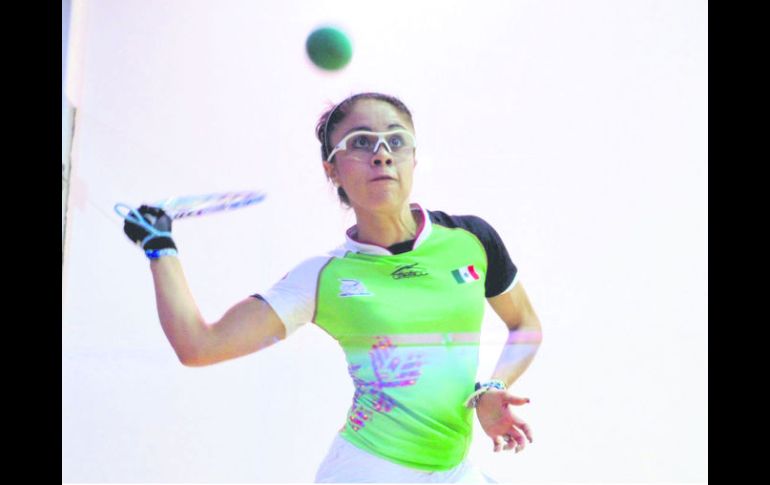 Paola Longoria durante su participación en los pasados JP, en donde consiguió llevarse tres medallas de oro. MEXSPORT /