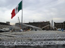 Los trabajos de instalación del evento ya se encuentran en el Zócalo. ESPECIAL / Telcel