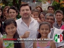 En los spots no se incorpora el logotipo de la coalición integrada por PRI, Partido Verde, Nueva Alianza y Chiapas Unido. YOUTUBE / ChiapasPRI