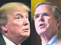 Jeb Bush, ex goberandor de Florida y Donald Trump, magnate inmobiliario.  /