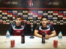Luis Télles y Jorge Zárate, en conferencia de prensa. TWITTER / @atlasfc