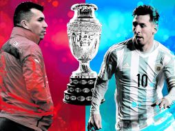 Gary Medel. Defensa de Chile. Lionel Messi. Delantero de Argentina  /