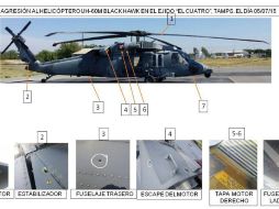 De este enfrentamiento se contabilizaron siete impactos recibidos en el helicóptero Black Hawk. EFE /